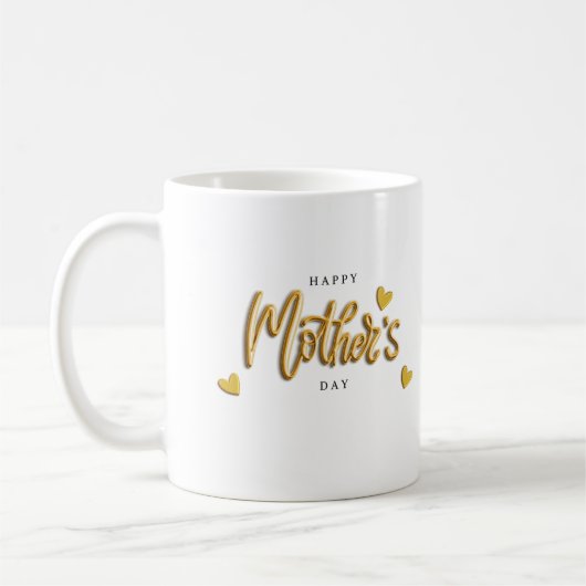 Glückliche Mutter-Tag Goldfolie Kaffee Tasse (Links)