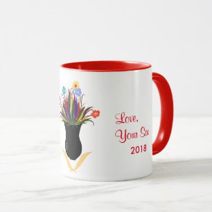 Glückliche Mutter Tag Hübsche Blume personalisiert Tasse
