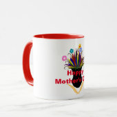 Glückliche Mutter Tag Hübschen Blume Black Vase Tasse (Vorderseite Links)