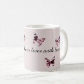 Glückliche Mutter Tag Liebe Pink Satin Butterfly Kaffeetasse (VorderseiteRechts)