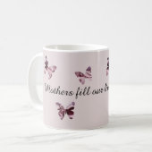 Glückliche Mutter Tag Liebe Pink Satin Butterfly Kaffeetasse (Vorderseite Links)