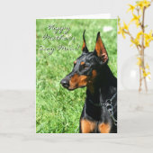 Glückliche Mutter Tag Mama Doberman Grußkarte Karte (Gelbe Blume)