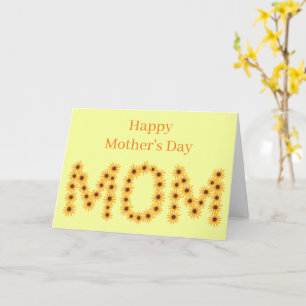 Glückliche Mutter-Tag-Mama, Sonnenblumen-Wortkarte Karte