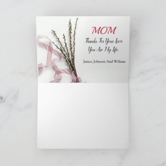 Glückliche Mütter Tag mit Blume Karte (Innenseite)