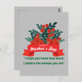 Glückliche Mütter Tag mit Liebe und Blume Postkarte (Vorne/Hinten)
