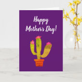 Glückliche Mutter Tag niedliche Kaktus Pflanze Gru Karte (Gelbe Blume)