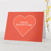 Glückliche Mutter Tag Orange Herz Big Grußkarte Karte (Gelbe Blume)