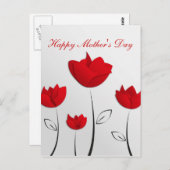 Glückliche Mutter Tag Rote Blume Postkarte (Vorne/Hinten)