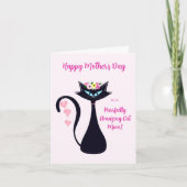 Glückliche Mutter Tag Siam Katze mit Blume Karte (Vorderseite)