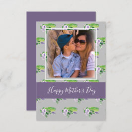 Glückliche Mutter Tag Wasserfarbe Florals Lila Kar Karte