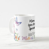 Glückliche Mutter-Tag-Wildblumen Schmetterlinge Kaffeetasse (Vorderseite Links)