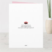 Glückliche Mutterscheine, die sie einlösen können. Karte (Rückseite)