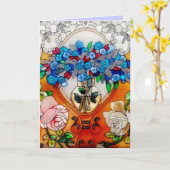 Glückliche Muttertag festgehaltene Blume aus Glas  Karte (Gelbe Blume)