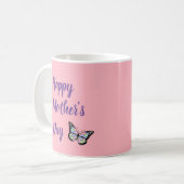 Glückliche Muttertag Niedliche Schmetterlinge auf  Kaffeetasse (Vorderseite Links)