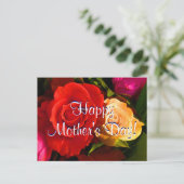 Glückliche Muttertag Rote Gelbe Rosen Postkarte (Stehend Vorderseite)