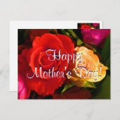 Glückliche Muttertag Rote Gelbe Rosen Postkarte (Vorne/Hinten)