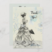 Glückliche Muttertag Viktorianische Parasolvögel Dankeskarte (Vorne/Hinten)