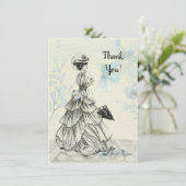 Glückliche Muttertag Viktorianische Parasolvögel Dankeskarte (Stehend Vorderseite)