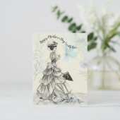 Glückliche Muttertag Viktorianische Parasolvögel Postkarte (Stehend Vorderseite)