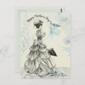 Glückliche Muttertag Viktorianische Parasolvögel Postkarte (Vorne/Hinten)