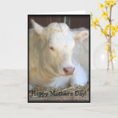 Glückliche Muttertag Weißer Kuh Grußkarte Karte (Gelbe Blume)