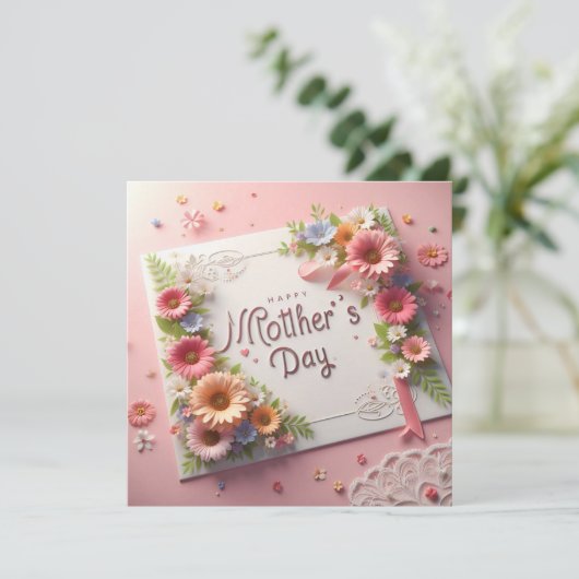 Glückliche Muttertagskarte (Stehend Vorderseite)