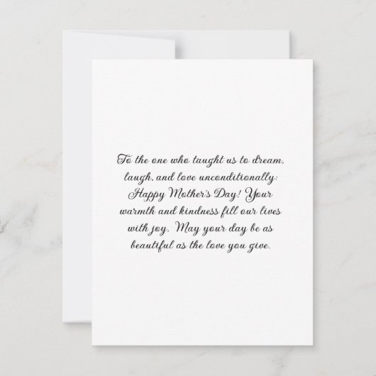 Glückliche Muttertagskarte (Rückseite)