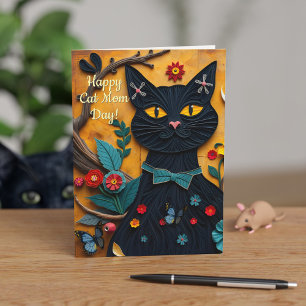 Glückliche Muttertagskarte aus der schwarzen Katze Karte