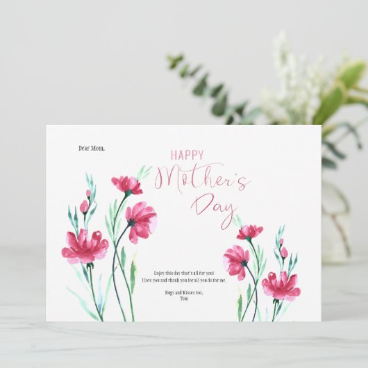 Glückliche Muttertagskarte Feiertagskarte (Stehend Vorderseite)