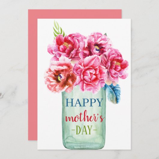 Glückliche Muttertagskarte Feiertagskarte (Vorne/Hinten)