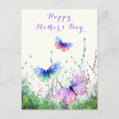 Glückliche Muttertagskarte Frühjahrsschmetterlinge Postkarte (Vorderseite)