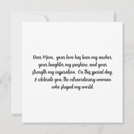 Glückliche Muttertagskarte Karte (Rückseite)