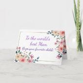 Glückliche Muttertagskarte, Lieblingskind, Benutze Dankeskarte (Vorderseite)