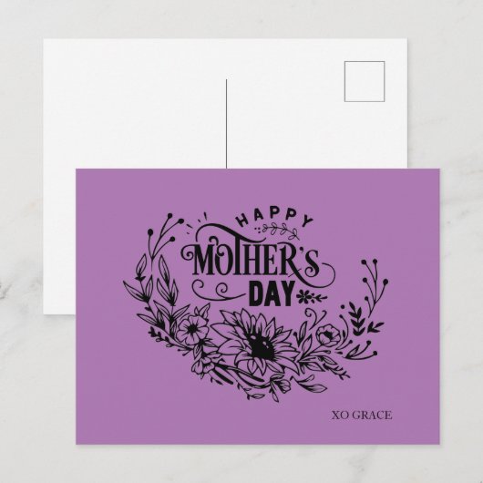 Glückliche Muttertagskarte Postkarte (Vorne/Hinten)