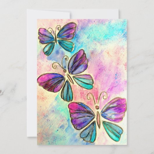 Glückliche Muttertagskarte Schmetterlinge fliegen (Rückseite)