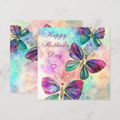 Glückliche Muttertagskarte Schmetterlinge fliegen (Vorne/Hinten)