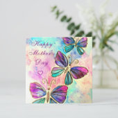 Glückliche Muttertagskarte Schmetterlinge fliegen (Stehend Vorderseite)