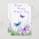 Glückliche Muttertagskarte Schmetterlinge fliegend (Vorne/Hinten)