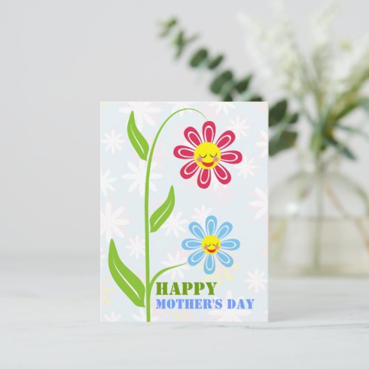 Glückliche Muttertagskarten Postkarte (Stehend Vorderseite)