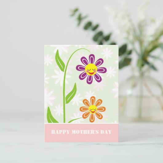 Glückliche Muttertagskarten Postkarte (Stehend Vorderseite)
