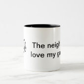 Glückliche Nachbarn Zweifarbige Tasse (Mittel)
