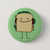 Glückliche Nahrungsmittellächelndes Sandwich Button (Vorderseite)
