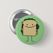 Glückliche Nahrungsmittellächelndes Sandwich Button (Vorne & Hinten)