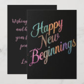 Glückliche neue Anfänge 2026 Karte (Vorne/Hinten)