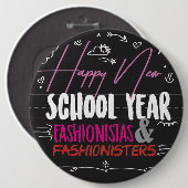 Glückliche neue Schuljahr Fashionistas u. Button (Vorne & Hinten)