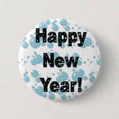 Glückliche Neujahrsblasen Button (Vorderseite)