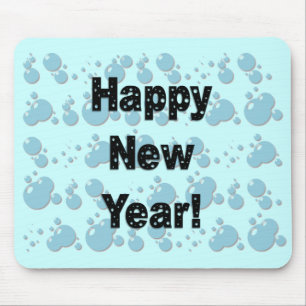 Glückliche Neujahrsblasen Mousepad