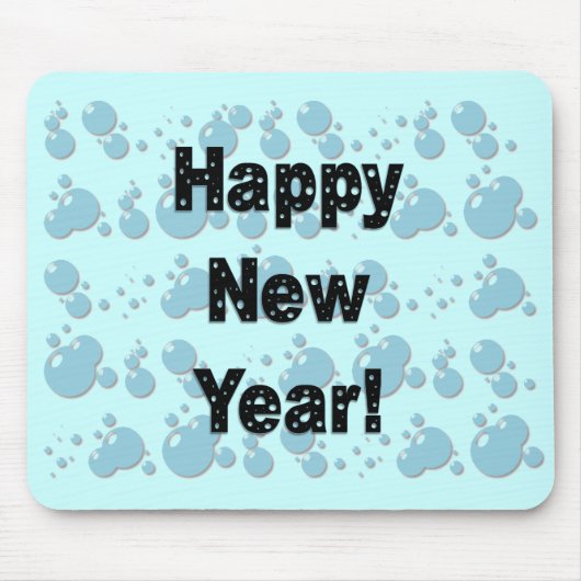 Glückliche Neujahrsblasen Mousepad (Vorne)
