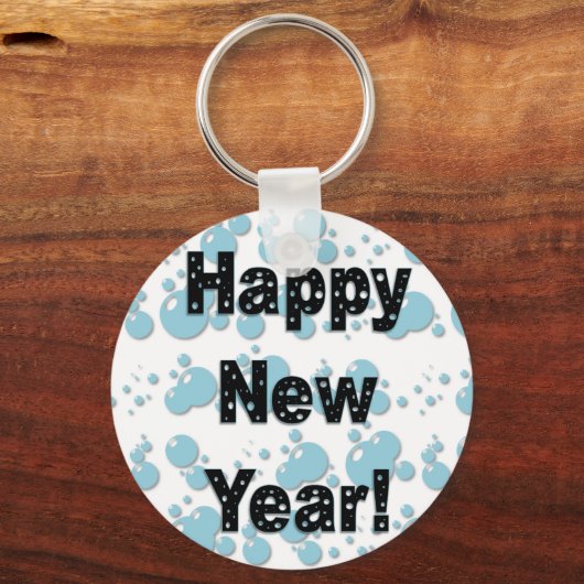 Glückliche Neujahrsblasen Schlüsselanhänger (Vorderseite)