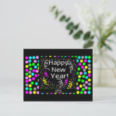 Glückliche Neujahrsgruß Postkarte (Stehend Vorderseite)